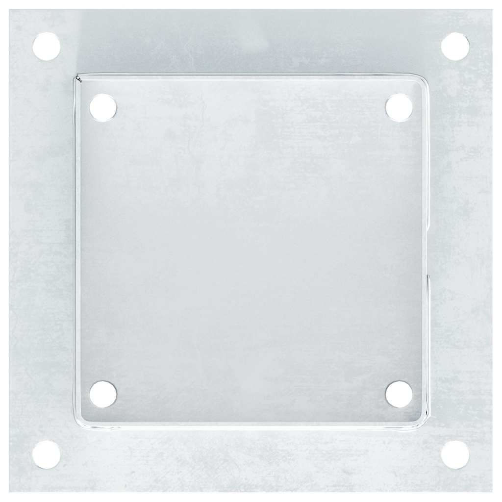 Basi per Pali Quadrate 12 pz Argento 141x141 mm Acciaio Zincato
