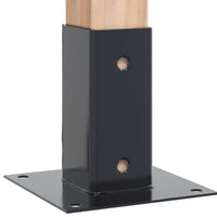 vidaXL Basi per Pali Quadrati 4 pz 71x71 mm Acciaio Verniciato Polvere