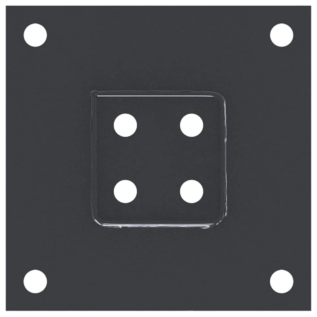 vidaXL Basi per Pali Quadrati 4 pz 71x71 mm Acciaio Verniciato Polvere