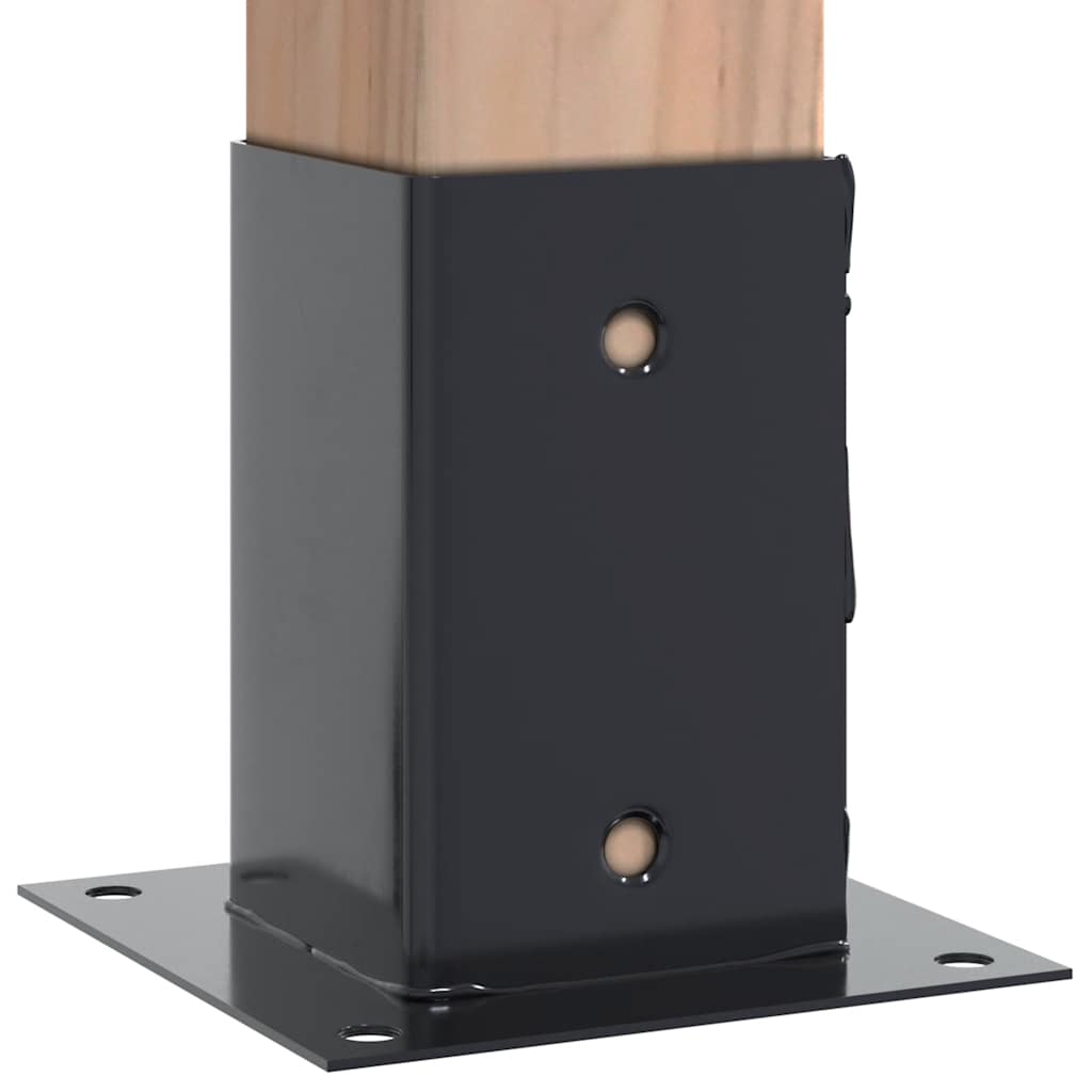 Basi per Pali Quadrati 4 pz 81x81 mm Acciaio Verniciato Polvere 42000026