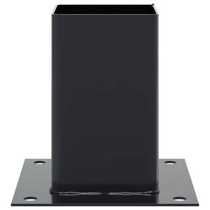 Basi per Pali Quadrati 4 pz 81x81 mm Acciaio Verniciato Polvere 42000026