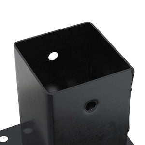 Basi per Pali Quadrati 4 pz 81x81 mm Acciaio Verniciato Polvere 42000026