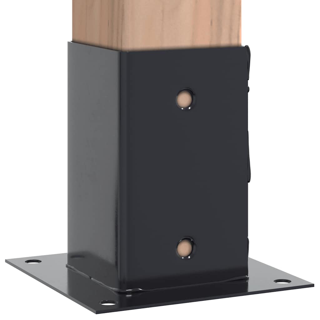 Basi per Pali Quadrati 12 pz 81x81mm Acciaio Verniciato Polvere 42000027