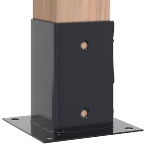 Basi per Pali Quadrati 12 pz 81x81mm Acciaio Verniciato Polvere 42000027