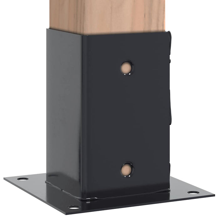 Basi per Pali Quadrati 12 pz 81x81mm Acciaio Verniciato Polvere 42000027