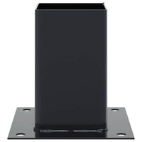 Basi per Pali Quadrati 4 pz 91x91 mm Acciaio Verniciato Polvere