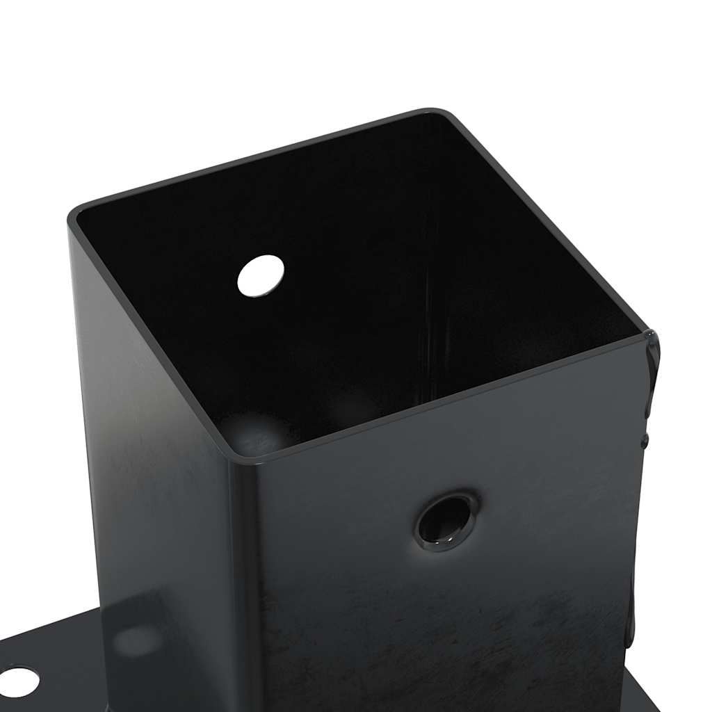 Basi per Pali Quadrati 4 pz 91x91 mm Acciaio Verniciato Polvere