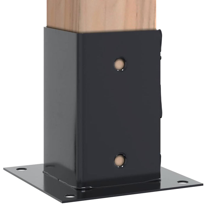 Basi per Pali Quadrati 12 pz 91x91mm Acciaio Verniciato Polvere