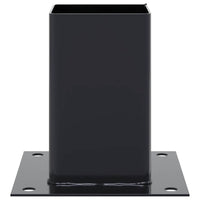 Basi per Pali Quadrati 12 pz 91x91mm Acciaio Verniciato Polvere