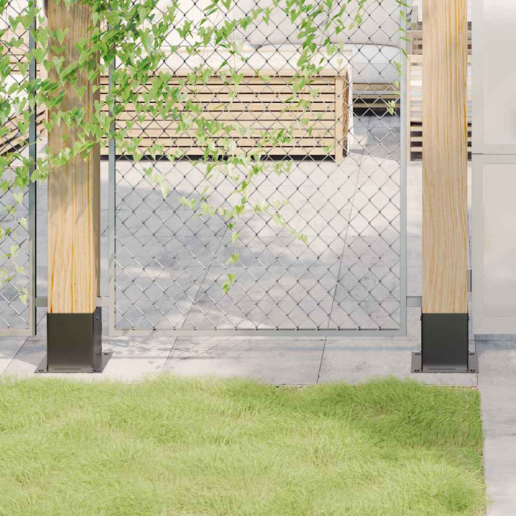 vidaXL Basi per Pali Quadrati 4pz 121x121mm Acciaio Verniciato Polvere