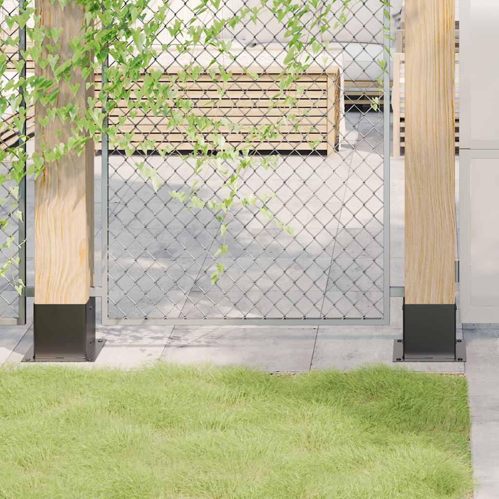 Basi Pali Quadrati 12 pz 141x141 mm Acciaio Verniciato Polvere