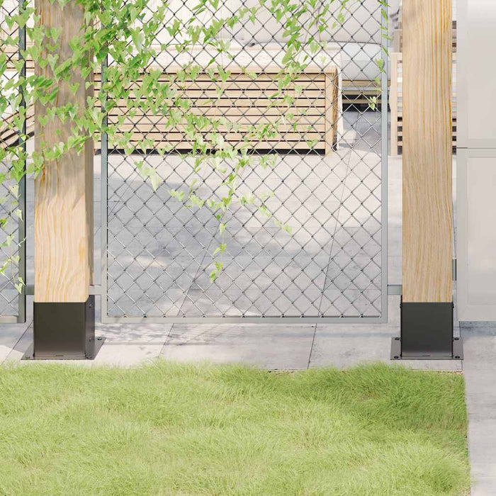 Basi Pali Quadrati 12 pz 141x141 mm Acciaio Verniciato Polvere