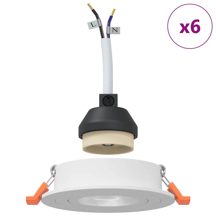 Spotlights con i riflettori 6 pcs Bianco 9 x 9 x cm Alluminio 4108140