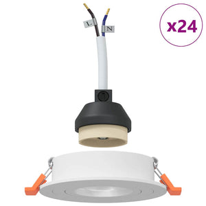 Spotlights con i riflettori 24 pcs Bianco 9 x 9 x cm Alluminio 4108142