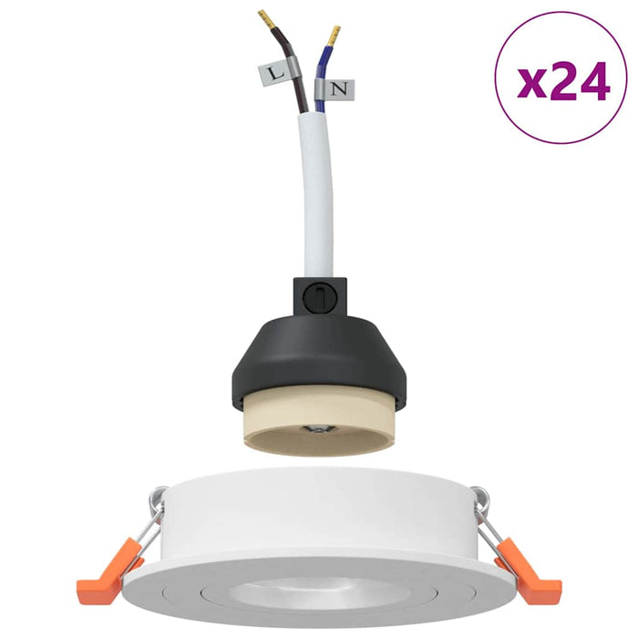 Spotlights con i riflettori 24 pcs Bianco 9 x 9 x cm Alluminio 4108142