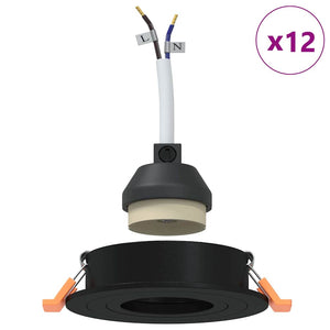 Spotlights con i riflettori 12 pcs Nero 9 x 9 x cm Alluminio 4108144