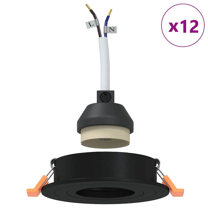 Spotlights con i riflettori 12 pcs Nero 9 x 9 x cm Alluminio 4108144