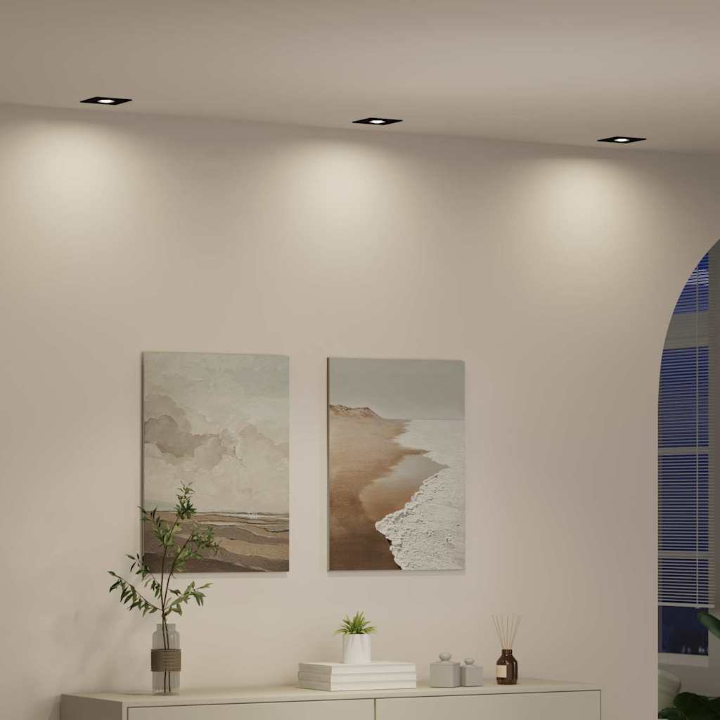 Spotlights con i riflettori 6 pcs Nero 9 x 9 x cm Alluminio 4108152