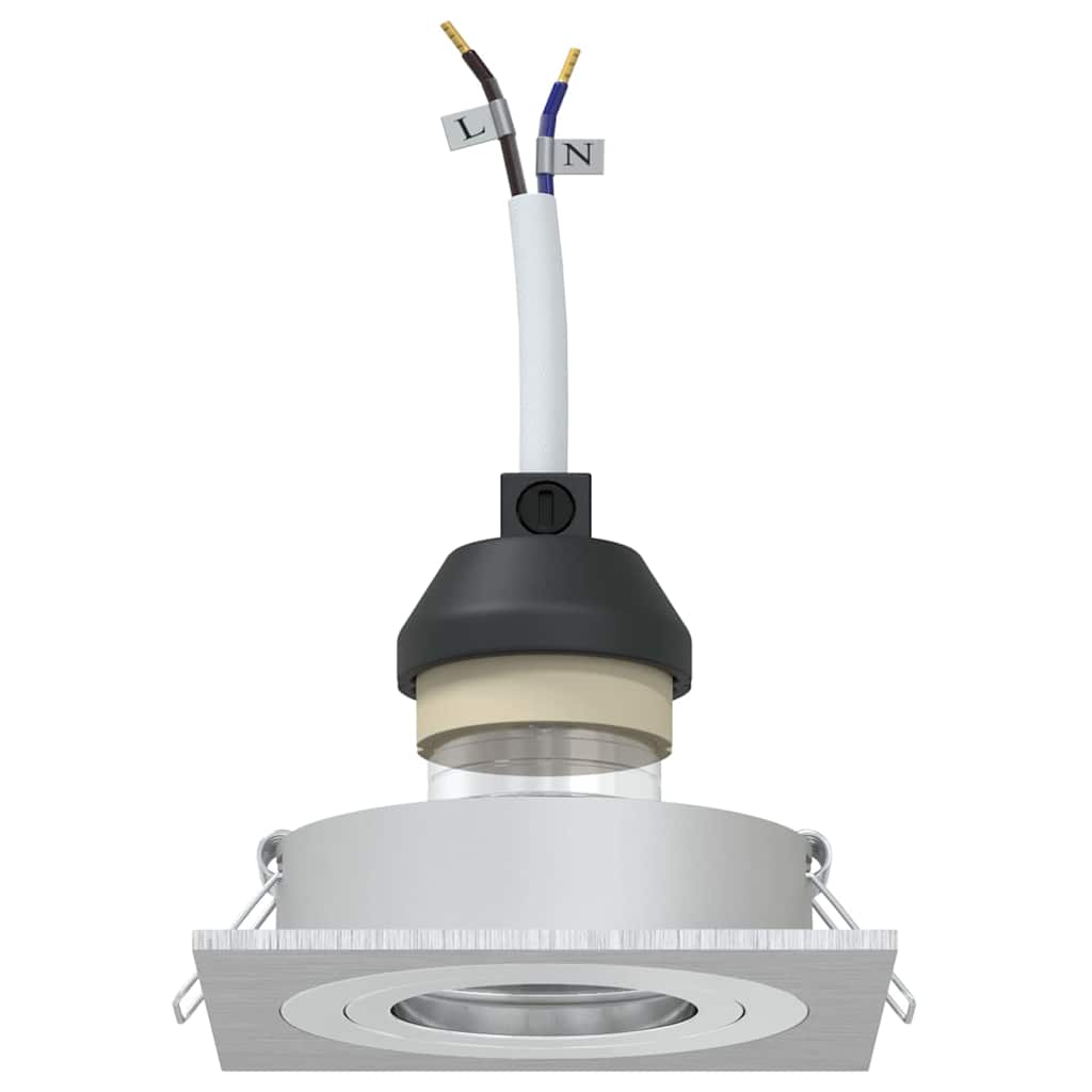 Spotlights con i riflettori 6 pcs Argento 9 x 9 x cm Alluminio 4108155