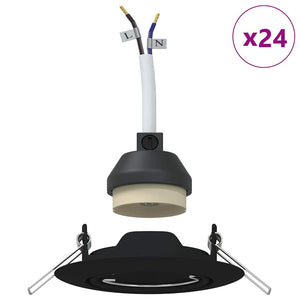 Spotlights con i riflettori 24 pcs Nero 9 x 9 cm Metallo 4108160