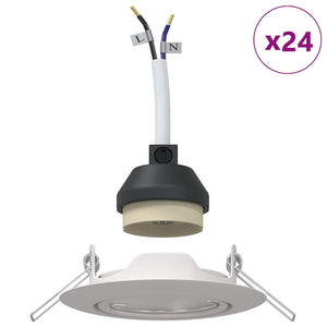 Spotlights con i riflettori 24 pcs Bianco 9 x 9 cm Metallo 4108163