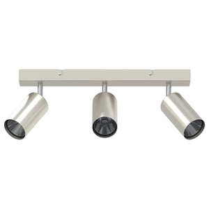 Faretto da soffitto Nickel spazzolato 38 x 5.5 x 16.5 cm 4108199