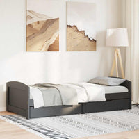 Dormeuse con 2 Cassetti senza Materasso Nero 90x200 cm IRUN 3314678