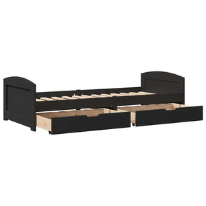 Dormeuse con 2 Cassetti senza Materasso Nero 90x200 cm IRUN 3314678