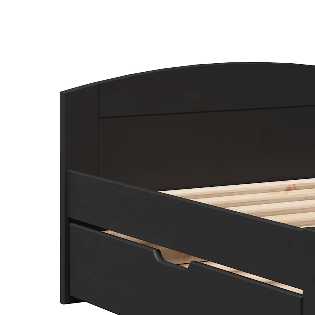 Dormeuse con 2 Cassetti senza Materasso Nero 90x200 cm IRUN 3314678