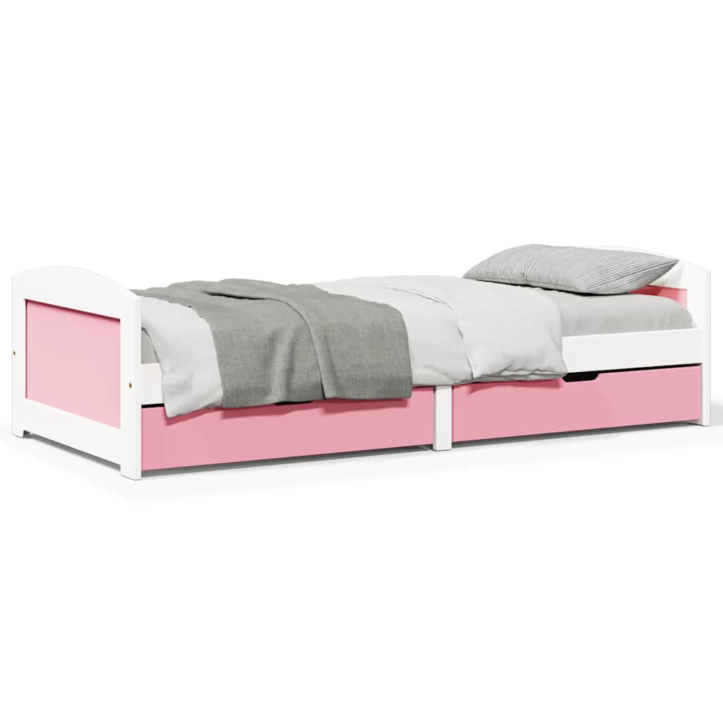 Dormeuse 2 Cassetti senza Materasso Bianco&Rosa 90x200 cm IRUN 3314679