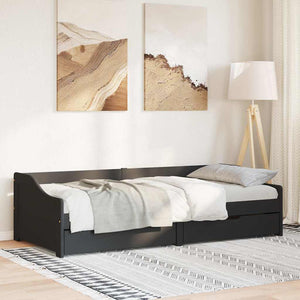 Dormeuse con 2 Cassetti senza Materasso Nero 90x200 cm IRUN 3314680