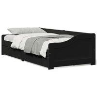 vidaXL Dormeuse con 2 Cassetti senza Materasso Nero 90x200 cm IRUN