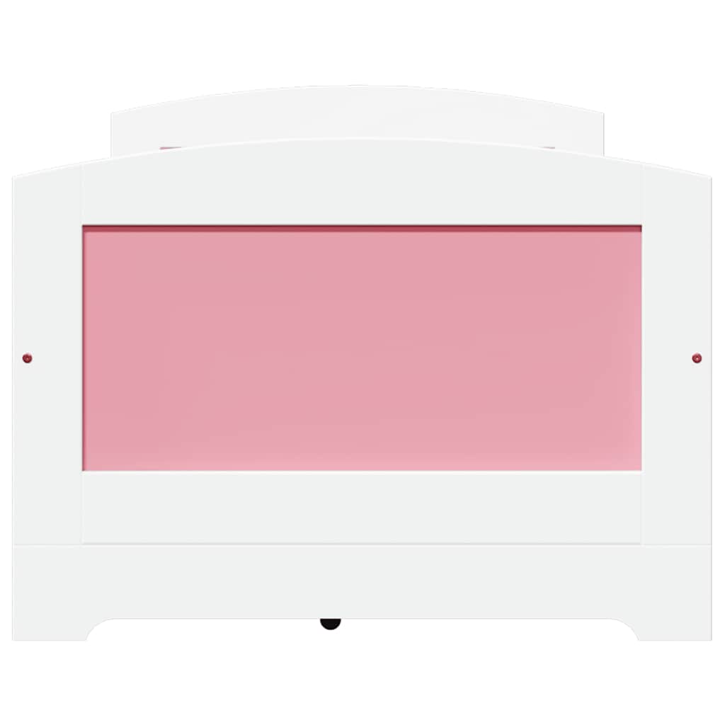 vidaXL Dormeuse 5 Cassetti senza Materasso Bianco&Rosa 90x200 cm IRUN