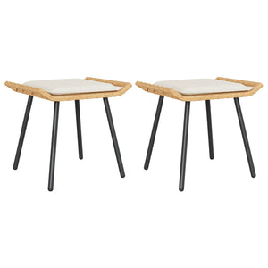 Panca da Giardino 2 pcs Marrone 50 x 40 x 45cm Poliestere 4108266