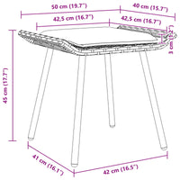 Panca da Giardino 2 pcs Marrone 50 x 40 x 45cm Poliestere 4108266