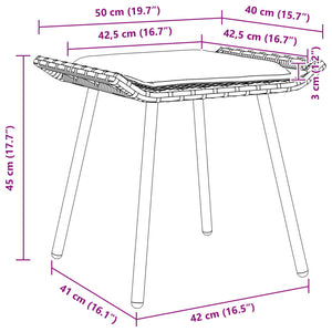 Panca da Giardino 2 pcs Marrone 50 x 40 x 45cm Poliestere 4108266
