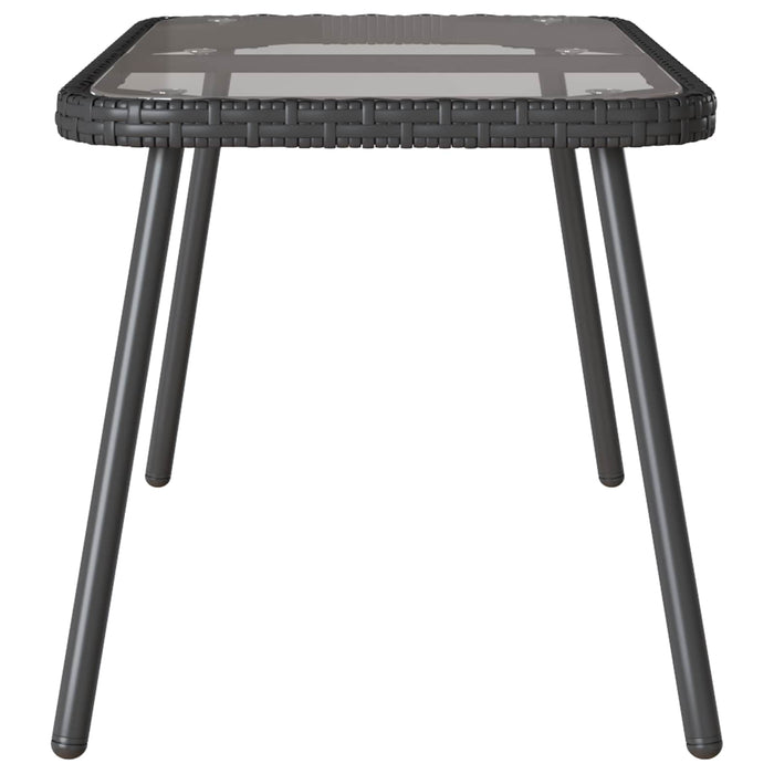 Tavolino da salotto Nero 90 x 45 x 43 cm Polyrattan e vetro 4108267