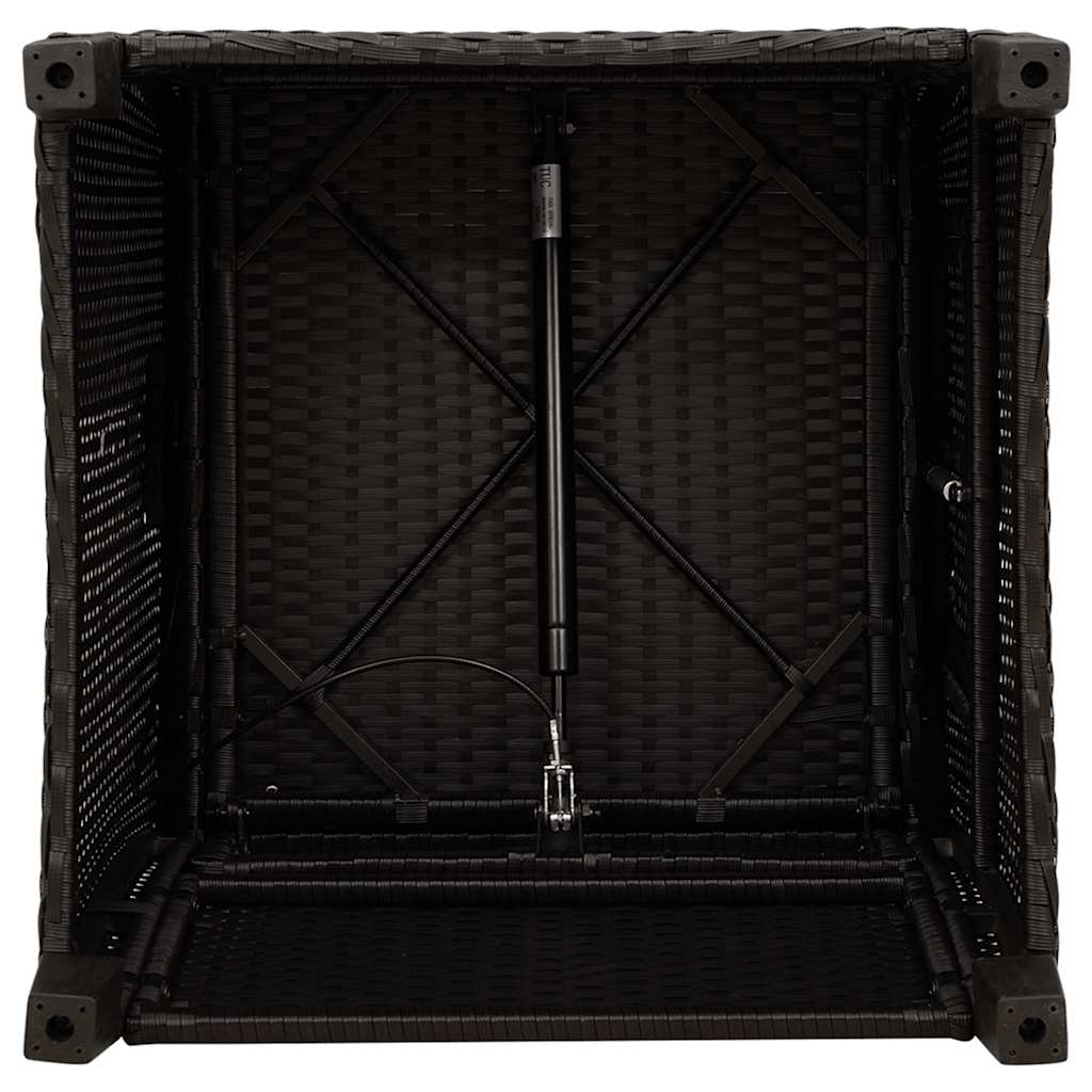 vidaXL Sedia Reclinabile da Giardino con Tavolino Nera Polyrattan