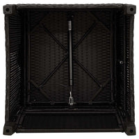 vidaXL Sedia Reclinabile da Giardino con Tavolino Nera Polyrattan