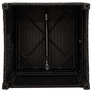 vidaXL Sedia Reclinabile da Giardino con Tavolino Nera Polyrattan