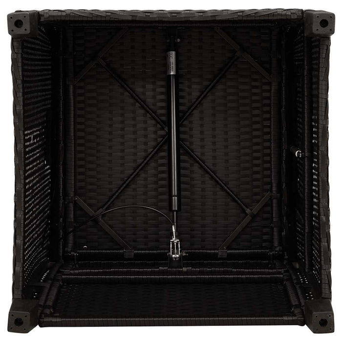 vidaXL Sedia Reclinabile da Giardino con Tavolino Nera Polyrattan