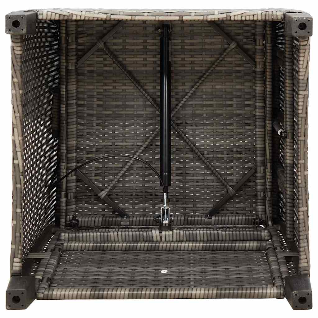 vidaXL Sedia Reclinabile da Giardino con Tavolino Grigio Polyrattan