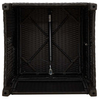 Sedia Reclinabile da Giardino con Tavolino Nera Polyrattan