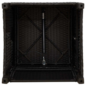 Sedia Reclinabile da Giardino con Tavolino Nera Polyrattan