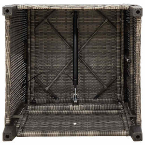 Sedia Reclinabile da Giardino con Tavolino Grigio Polyrattan 4108276