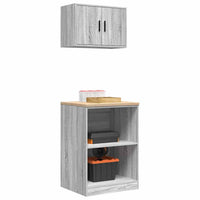 Armadi da Garage 2 pz Grigio Sonoma in Legno Multistrato 3328283