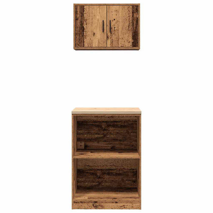 Armadi da Garage 2 pz Legno Antico in Legno Multistrato 3328285