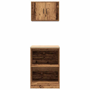 Armadi da Garage 2 pz Legno Antico in Legno Multistrato