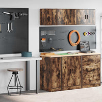 Armadi da Garage 2 pz Rovere Fumo in Legno Multistrato 3328291