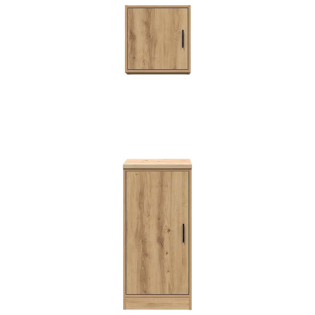 Armadi da Garage 2 pz Rovere Artigianale in Legno Multistrato 3328304
